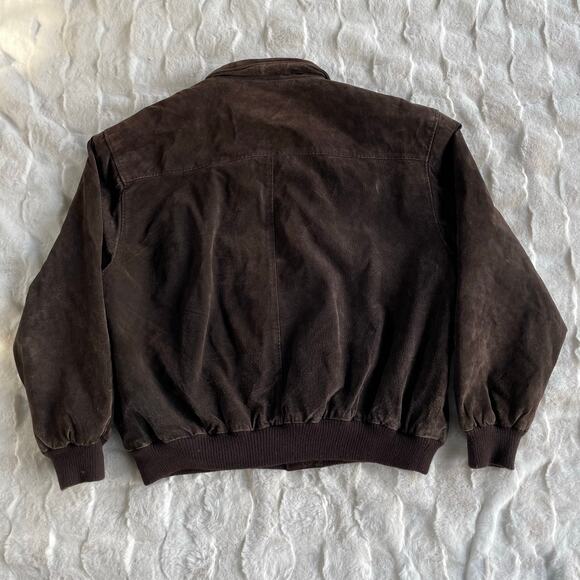 🔥VTG Global Identity G III Suede Bomber Jacket Rusty Brown Moto Utility XXL - Picture 2 of 15